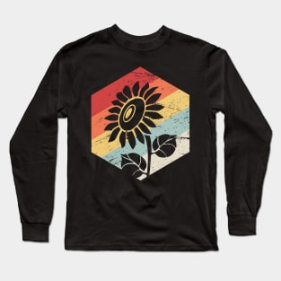 Retro Sunflower | Gardener Gardening Graphic Long Sleeve T-Shirt